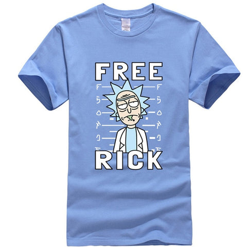 Men's high quality T-shirt short sleeve cotton crewneck loose rick and morty printed men Tshirt casual knitted mens t-shirt tops