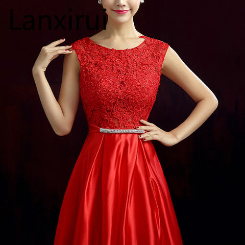 New Arrival Red Blue Pink Purple Floor Length Lady Girl Women Princess Bridesmaid Banquet Party Ball Dress Gown Fast Shipping