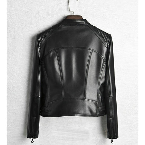 Real Leather Jacket Women Genuine Leather Clothing 2018 Slim Motorcycle Cattle Jacket Leather Clothing Short Design Outerwear