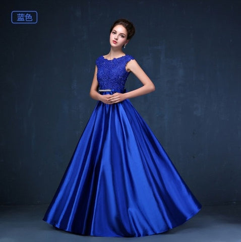 New Arrival Red Blue Pink Purple Floor Length Lady Girl Women Princess Bridesmaid Banquet Party Ball Dress Gown Fast Shipping