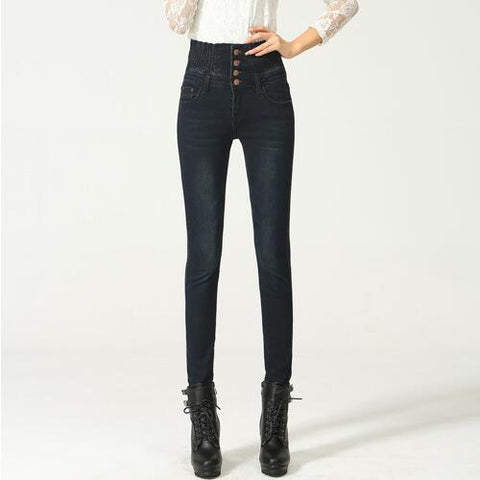 2019 Jeans Womens High Waist Elastic Skinny Denim Long Pencil Pants Plus Size 40 Woman Jeans Camisa Feminina Lady Fat Trousers
