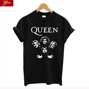 Glitter Rock Band Queen t shirt women plus size 100% cotton summer tshirt women, vintage streetwear tee shirt femme harajuku