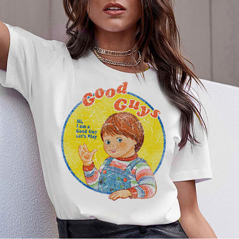 chucky Horror High Quality cool women new t shirt streetwear ulzzang tee shirts t-shirt fashion female femme new  tshirt top