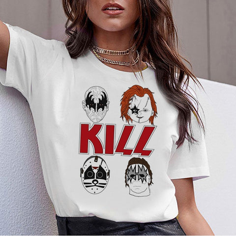 chucky Horror High Quality cool women new t shirt streetwear ulzzang tee shirts t-shirt fashion female femme new  tshirt top