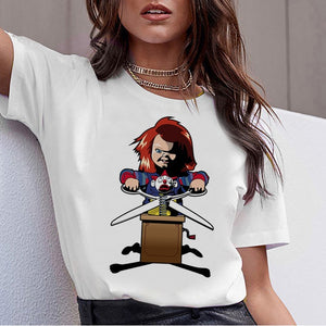 chucky Horror High Quality cool women new t shirt streetwear ulzzang tee shirts t-shirt fashion female femme new  tshirt top