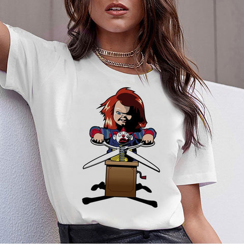 chucky Horror High Quality cool women new t shirt streetwear ulzzang tee shirts t-shirt fashion female femme new  tshirt top