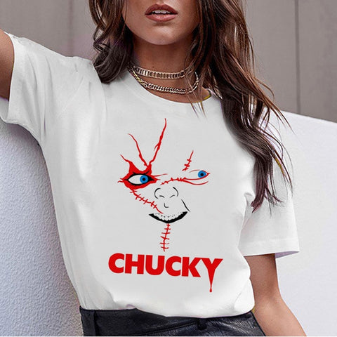 chucky Horror High Quality cool women new t shirt streetwear ulzzang tee shirts t-shirt fashion female femme new  tshirt top
