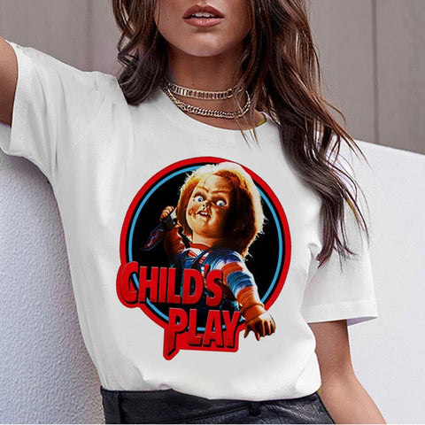 chucky Horror High Quality cool women new t shirt streetwear ulzzang tee shirts t-shirt fashion female femme new  tshirt top