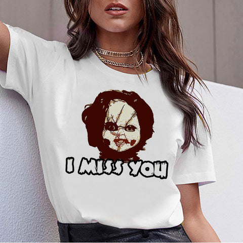 chucky Horror High Quality cool women new t shirt streetwear ulzzang tee shirts t-shirt fashion female femme new  tshirt top