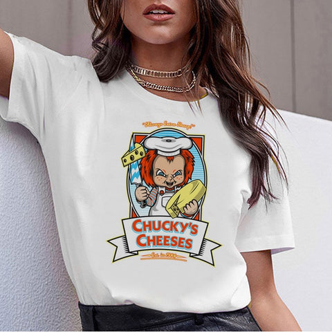 chucky Horror High Quality cool women new t shirt streetwear ulzzang tee shirts t-shirt fashion female femme new  tshirt top