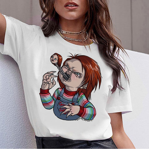 chucky Horror High Quality cool women new t shirt streetwear ulzzang tee shirts t-shirt fashion female femme new  tshirt top