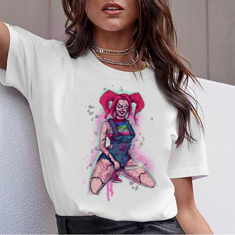 chucky Horror High Quality cool women new t shirt streetwear ulzzang tee shirts t-shirt fashion female femme new  tshirt top