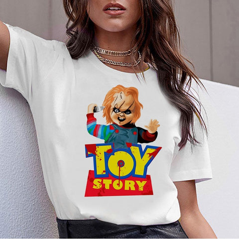 chucky Horror High Quality cool women new t shirt streetwear ulzzang tee shirts t-shirt fashion female femme new  tshirt top